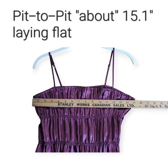 Burgundy Satin Tiered Tank by Free People, Small - Picture 4 of 10